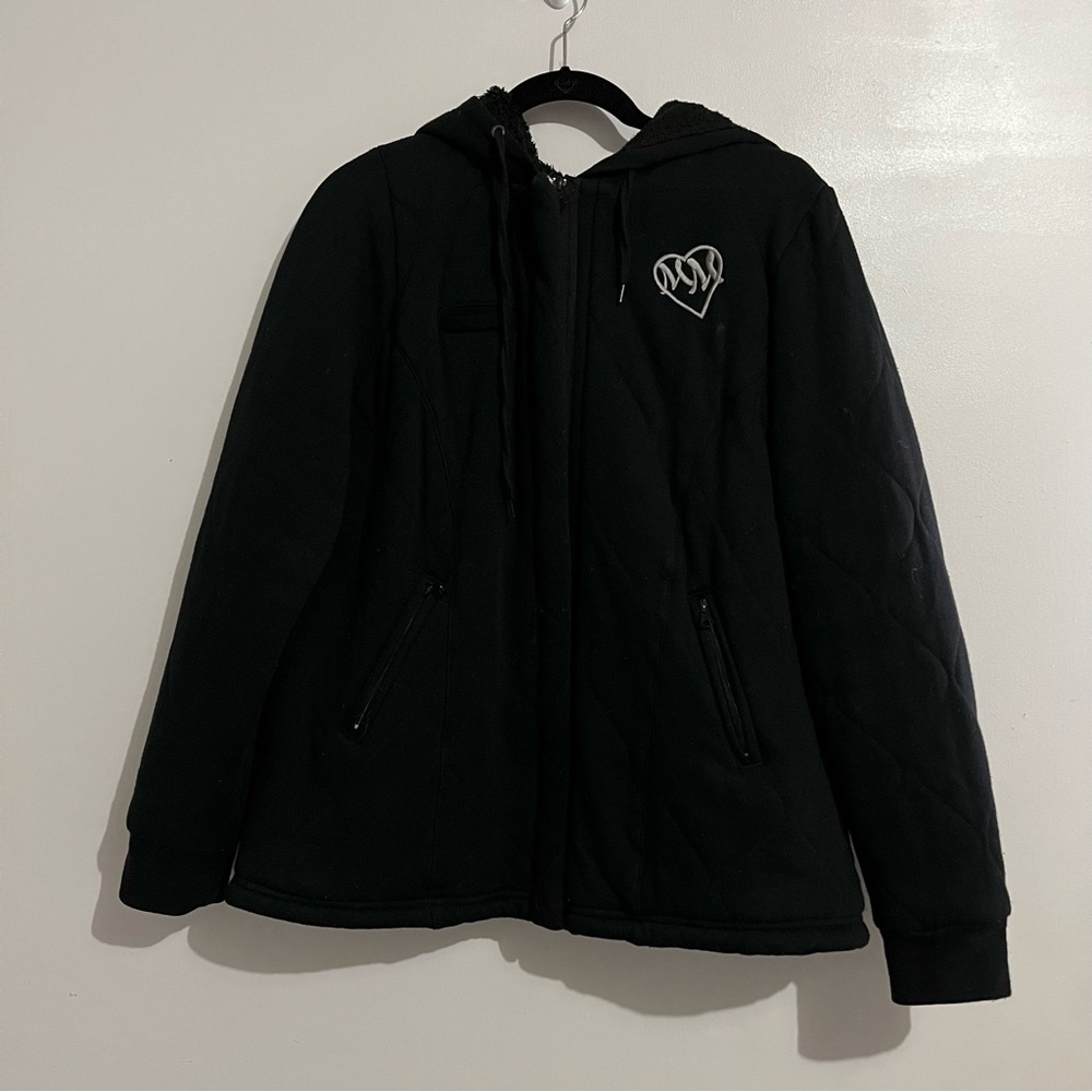 Metal Mulisha Black Quilted Jacket XL fleece lined zipper pockets pilling stains